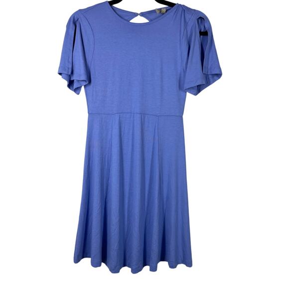 ASOS, Size 4, Periwinkle Fit & FLare Dress, Flutter Sleeves, Balletcore, Blue - Picture 1 of 5